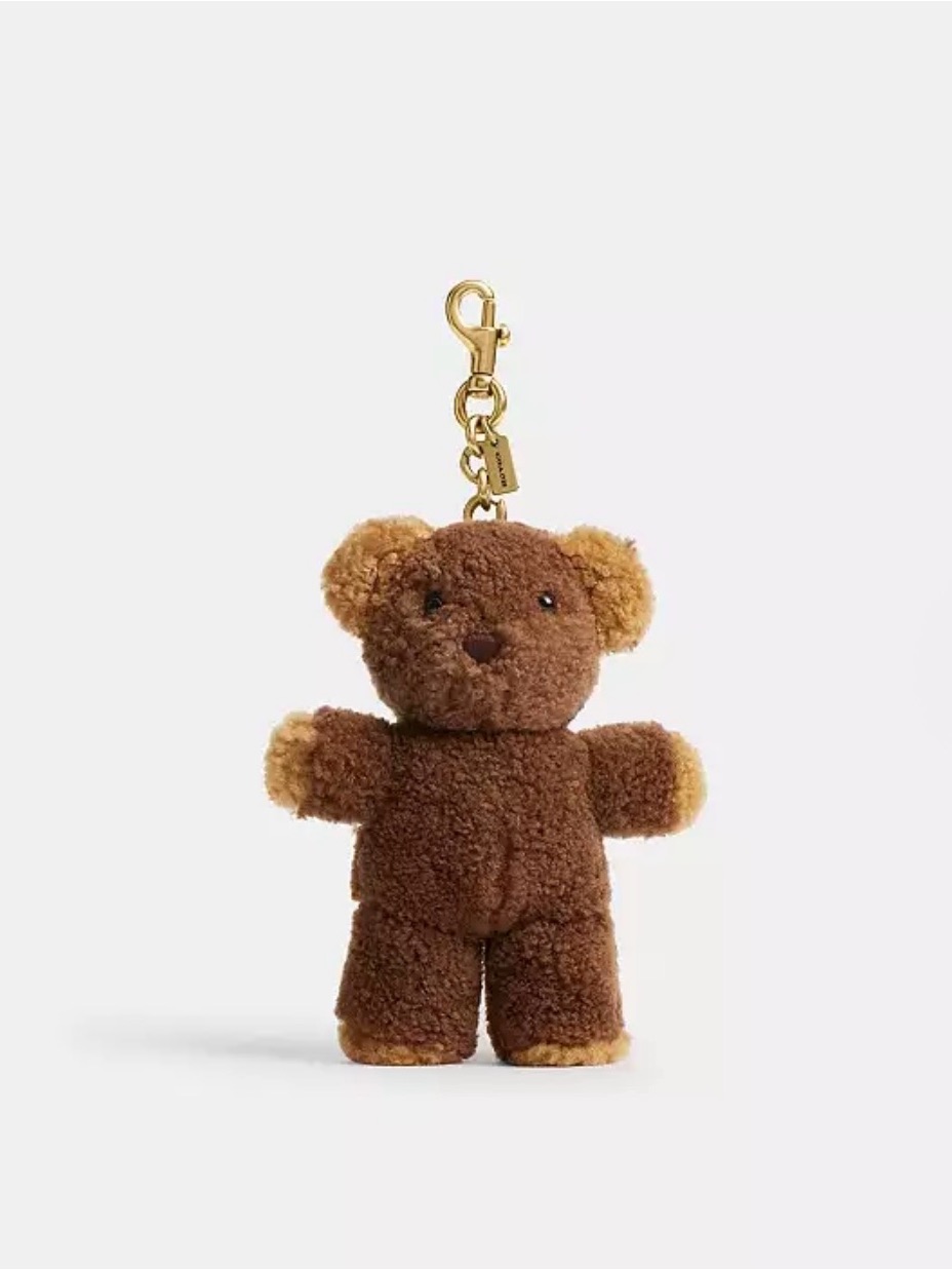 Coach Teddy Bear Shearling Bag Charm Cc067